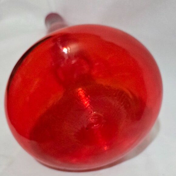 Vtg Blenko Genie Bottle Decanter - Orange - Picture 8 of 9